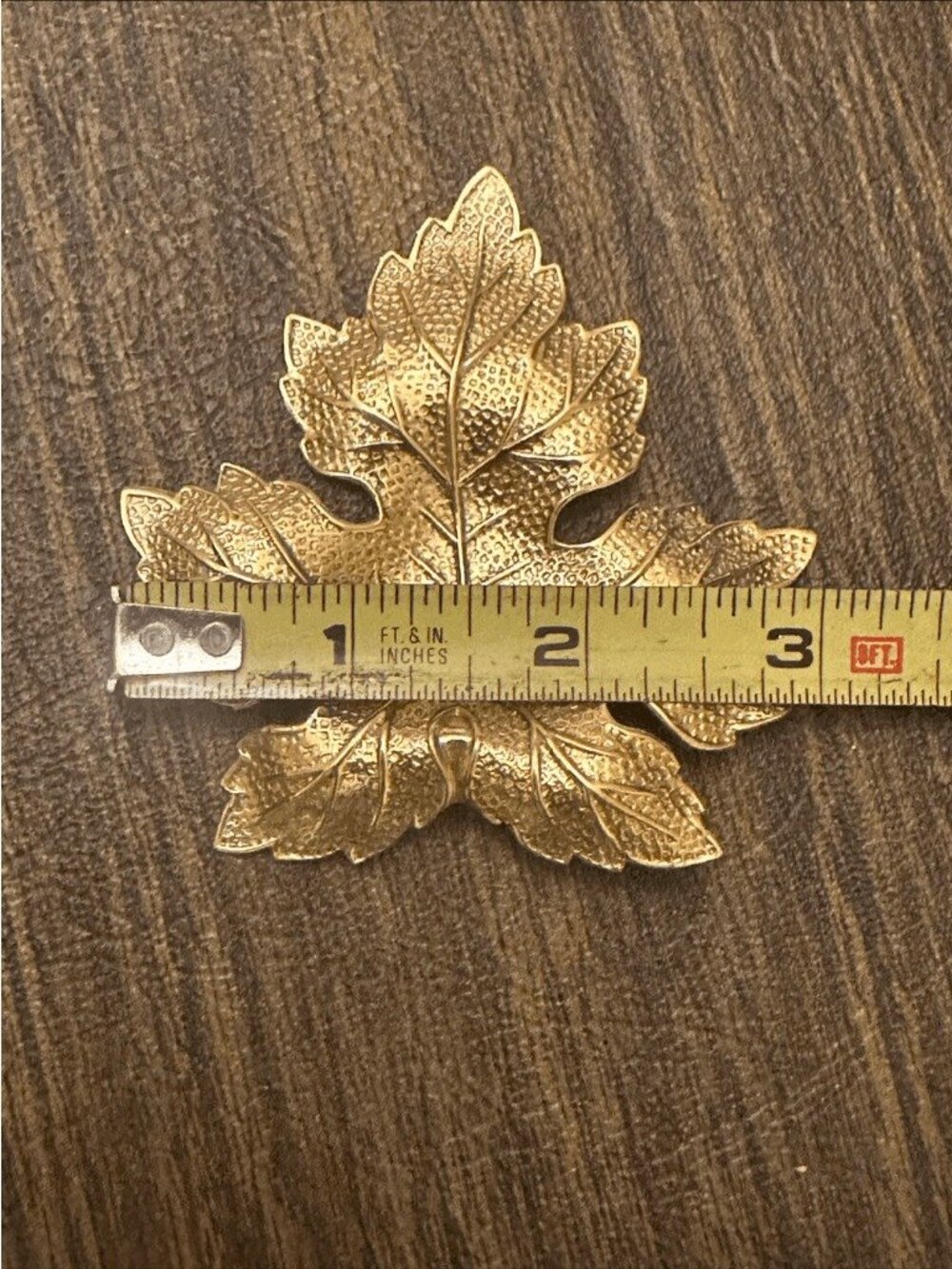 Vintage Ornate Brass Maple Leaf Design Set 7 Chandelier Parts - Picture 7 of 7